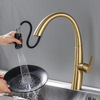 Quality SUS304 Pull Out Kitchen Faucet Mixer High Arc Multi Layer Coating for sale