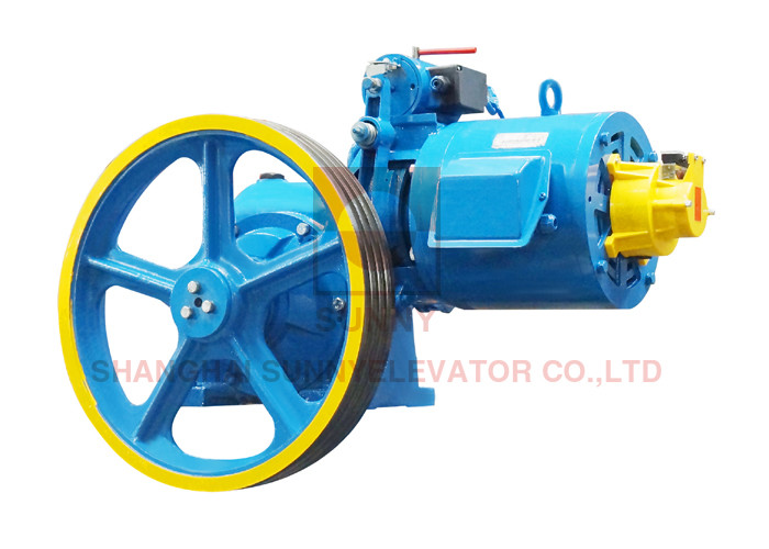 China Professional Elevator Spare Parts Vvvf Motor Elevator Traction Machine Blue factory