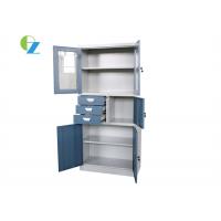 Quality Two Adjustable Shevels Lockable Steel Cupboard With 3 Drawers KD Structure for sale