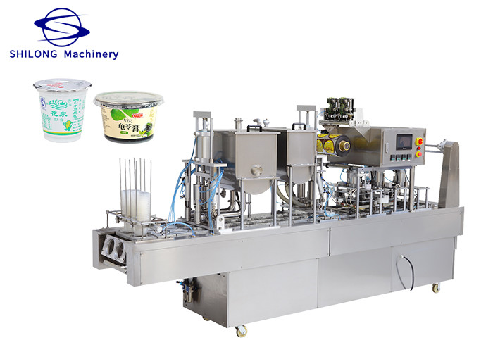 China Curd Cup Automatic Bottle Filling Capping Labeling And Sealing Machine OEM 9KW factory