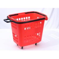 China Large Capacity Plastic Supermarket Basket With 4 Wheels 15L -  45L factory
