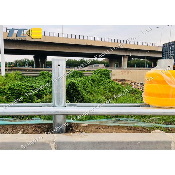 Quality PU Foam Safety Roller Barrier Rotary Barrel Guard Rail Two Waves Eco Friendly for sale