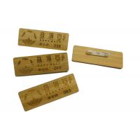 China Safety Pin Personalized Name Tags Custom Engraved Wood Magnetic Name Badges factory