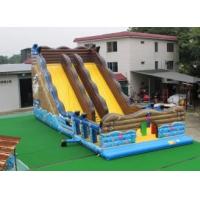 China Hand Drawing Double Lanes Inflatable Water Slides For Ocean Theme Park factory
