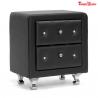 China Crystal Tufted Upholstered Contemporary Bedroom Furniture Faux Leather OdernNightstand factory