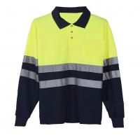 China Long sleeve Reflective Safety Hi Vis Polo Shirt OEM breathable quick dry work wear unisex heat sublimation printed factory