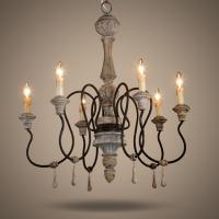 China Mango wood chandelier Classic wooden and iron chandelier (WH-CI-31) factory