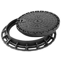 China 500mm Round Cast Iron Manhole Cover Black Iron / Ductile Iron Frame factory