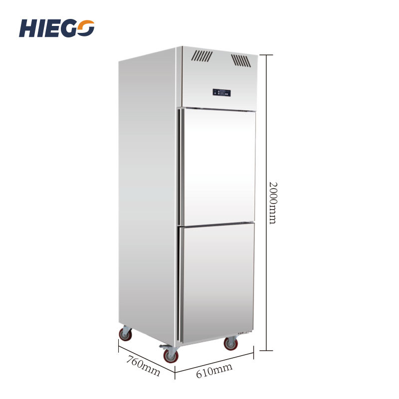 China 500L Commercial Upright Freezer 2 Doors Restaurant Refrigeration Equipment factory