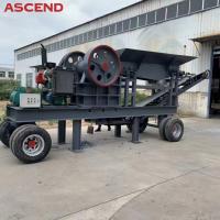 China Four wheels Mobile Dolomite Cacite Barite Jaw Crusher For Quarry Mini Sand Making Machine factory