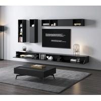 China Living Room TV Shelves Wall Mounted TV Stand With Haning Cabinets And Display Box factory
