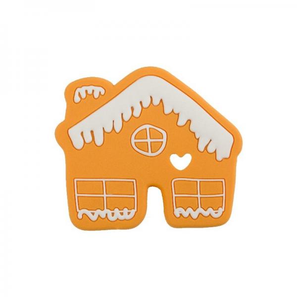 Quality Christmas Gingerbread Man Soft Silicone Teether Colorful For Baby Teething for sale
