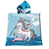Quality Quick Dry Hooded Beach Swimming Microfibre Towel Kids With Embossing Printing for sale