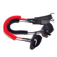 Quality 10'' Length Stretchable High Quality Black / Red Coiled SUP Leashes for sale
