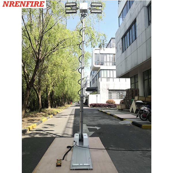 China 4x120W LED mounted vehicle roof mount telescopic mast night scan light tower 3.5m system for sale