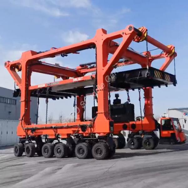 Quality 60T Straddle Carrier Container Handling Car Energy Storage Tanks Carrier Material Handling for sale