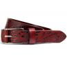 China Ladies Genuine Leather Belt Floral Embossed Classic Retro Pattern Wide 2.8cm factory