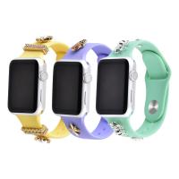 China 100% Pure Natural Solid Silicone Watch Band For Apple Series 40mm 44mm factory