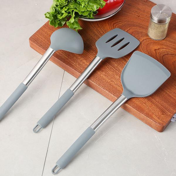 Quality 12 Piece Gray Silicone Spatula Kitchenaid Cookware Utensil Set Customized for sale