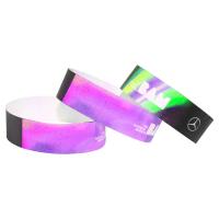 Quality Durable Custom Printed Paper Wristbands For Events White Blue Lightweight for sale