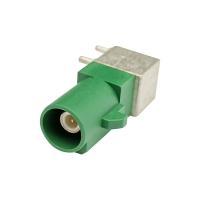 Quality E Code Green FAKRA Male Connector Right Angle 90 Degree For Car GPS for sale