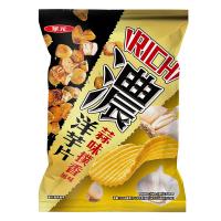 China Asian Snack Wholesale Supplier Thick Series Garlic Flavor Potato chips 76.5g 12 Packs Asian Snack Merchant factory