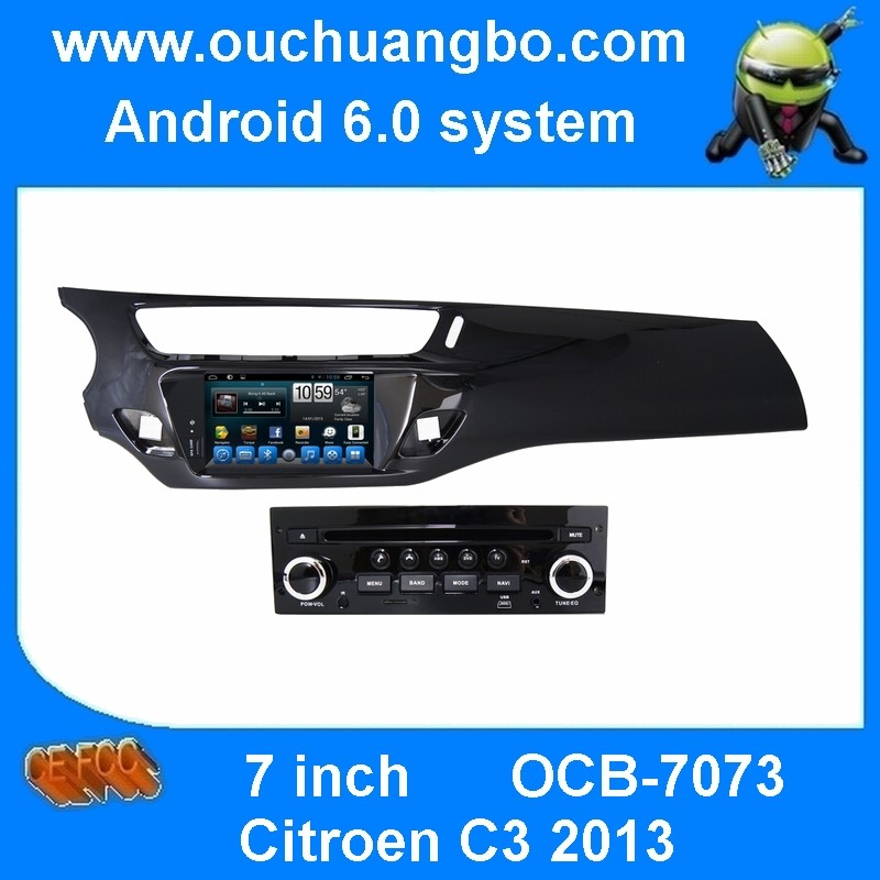 China Ouchuangbo car stereo multi for Citroen C3 2013 with BT GPS USB steering wheel control. android 6.0 system factory