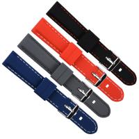 China 30mm Classic Stitch Mens Rubber Watch Bands 22mm Silicone Watch Band Quick Release factory