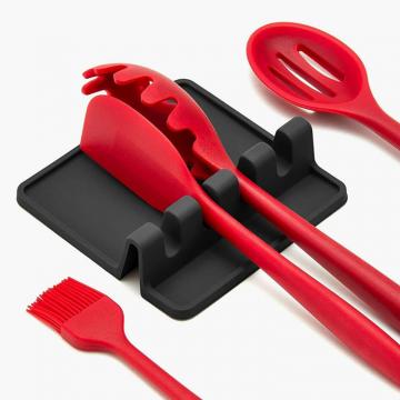 Quality BPA Free Kitchen Silicone Utensil Rest Durable Spoon Rest With Drip Pad Kitchen for sale