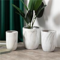 China European style home decoration pieces outdoor ceramics cheap flower pots garden marble white big plant pot factory