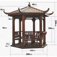 China Arbours Traditional Chinese Wood Gazebo Outdoor 3.4m Solid Pagoda Garden factory
