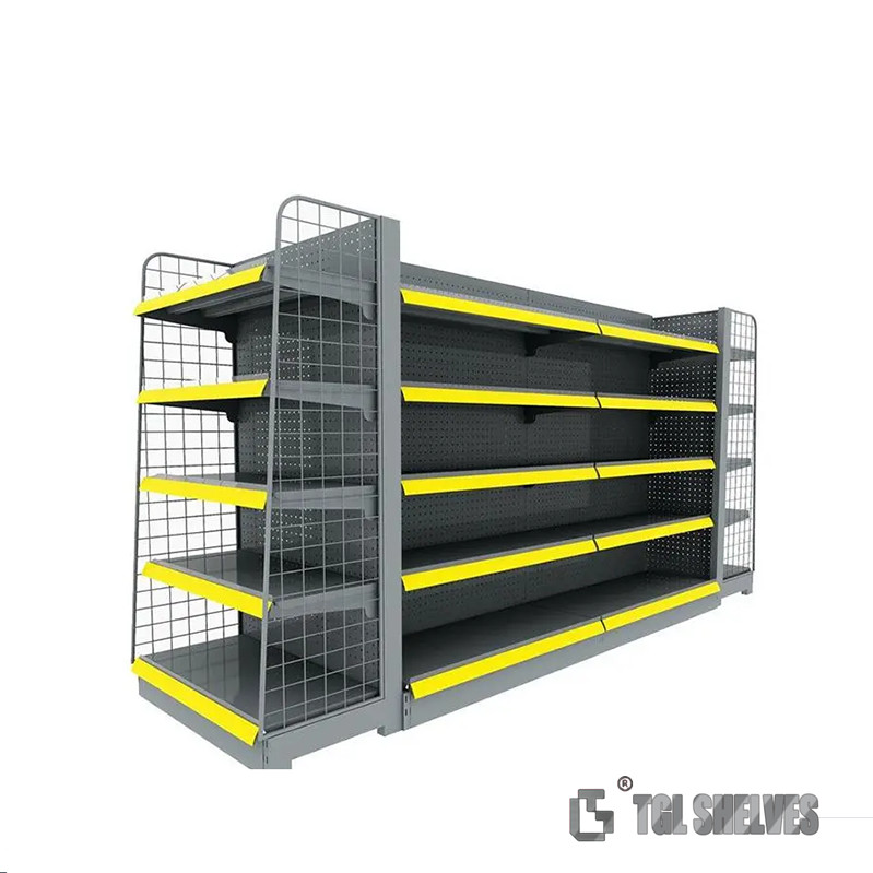 Quality Grocery Gondola Supermarket Shelf Rack TGL Cold Rolled Steel Material for sale