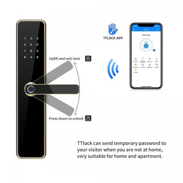 Quality Semiconductor Smart Front Door Locks Fingerprint IC Card Password TT Lock Access for sale