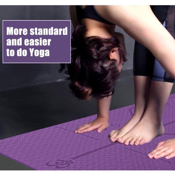 Quality Beginner Fitness Yoga Mat TPE Yoga Mat Non Slip Gym Fitness Mat With Position for sale