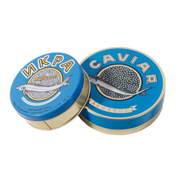 Quality Lightweight Round Caviar Packaging , Empty Caviar Cans 100g 125g 250g 500g for sale
