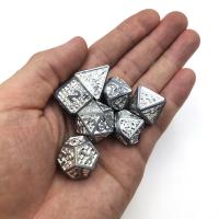 China Card Edge Metal RPG Dice Hand Carved Durable For Savage World Polyhedral for sale