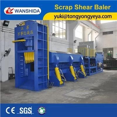 Quality 3mm Thickness Shear Baler 360kW Steel Baling Press With Motor Diesel Engine for sale