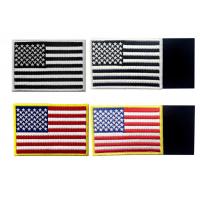 China Embroidered USA Country Flag Patches With Hook And Loop Backing factory