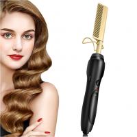 Quality Gold Plated 410F 45w Heated Styling Comb Titanium Straightening Comb for sale