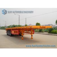 China 40ft Container Flatbed Semi Trailer , 3 Axles 45T Flatbed Utility Trailer for sale