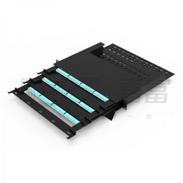 Quality 3 Layer Sliding Tray MPO Patch Panel 144 Cores 19 Inches 12 Cassette MPO/PC-LC/UPC 12 Core Cassette Module for sale