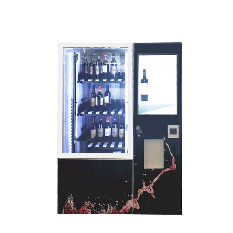 China Wine Beer Cola Bottle Juice Automatic Vending Machine Kiosk With Touch Screen and Refrigerator factory