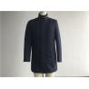 China Mens Cavalry Twill Coat Navy Color With Funnel Collar Plastic Zip Through TW85493 factory