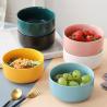 China Morandi Color  Anti Skid 300ml Porcelain Salad Bowl Glazed Pasta Bowl factory