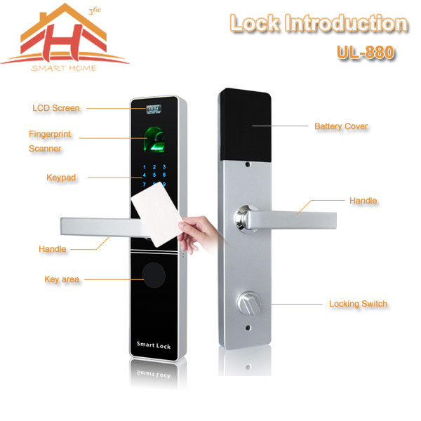Quality Home Automation RFID Card Door Lock With Optical or Capacitive Fingerprint for sale
