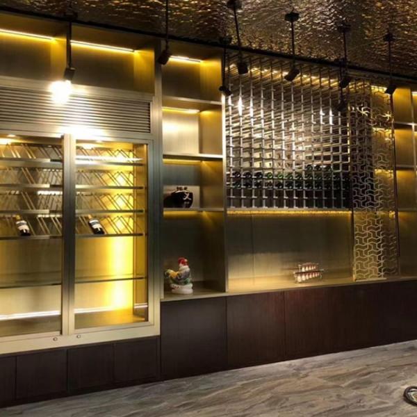 Quality Hotel Villa Wine Storage Cabinet Temperature Control Decorative Metalwork Modern for sale
