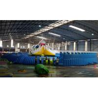 Quality Giant Inflatable Water park Suit with White Shark Water Slide and float toys for sale