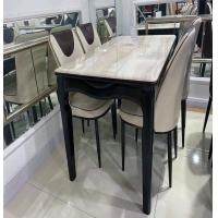 china Scratch Resistant Artificial Marble Top Dining Table Set