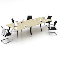 China Office Furniture Melamine Board Conference Room Table Deep Oak + Light Oak Color for sale