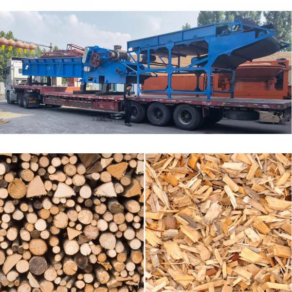 Quality Electric Automatic Wood Chipper Machine 2 Flying Knives Forestry Wood Chipper for sale